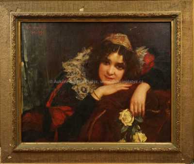 Corneille Spanyik - Dívka s růží