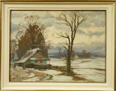 Gustav Macoun - Usedlost v zimě