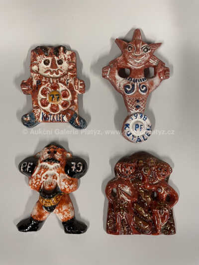 Jan Kutálek - Konvolut čtyř kusů dekorativní keramiky