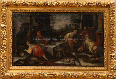 Jacopo Bassano a Francesco Bassano - následovník - Kristus v domě Marie, Marty a Lazara