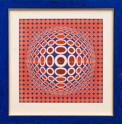 Viktor Vasarely - Červená a modrá