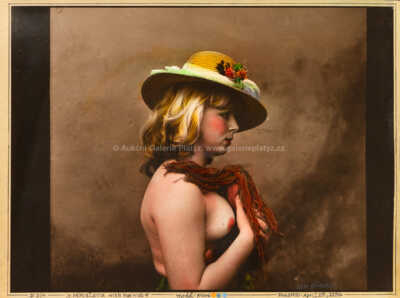 Jan Saudek - Miroslava (s kloboukem)