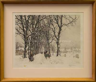 František Tavík Šimon - Venkovská silnice v zimě