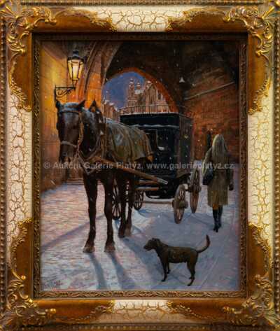 Vladimír Jeniš - Poštovní vůz na Karlově mostě