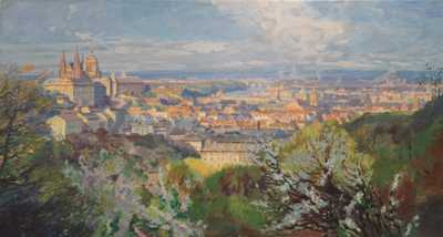 Jaroslav Šetelík - Pražské panorama z Petřina