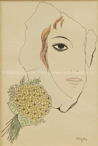 / Dívka s květy violky / Marie Čermínová - Toyen