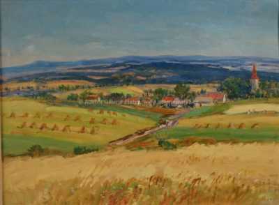  / Vesnička s kostelíkem / František Škrabánek
