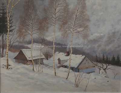  / Krkonošská samota v zimě / František Karel Hron
