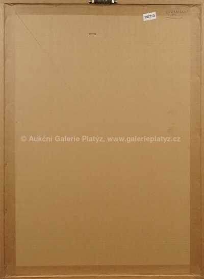  / Drátěné figury před obrazem / Jiří Sozanský