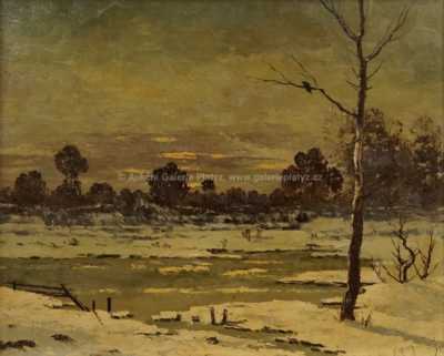  / Západ slunce v zimě /   Autor neurčen