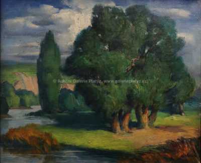  / Stromy u řeky / Karel Gabriel