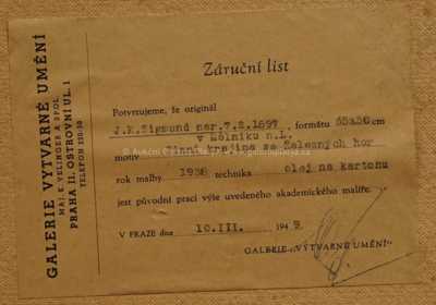  / Zimní krajina ze Železných hor / Karel Jan Sigmund