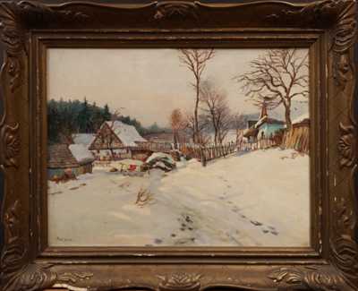 Gustav Porš - Zasněžená vesnička