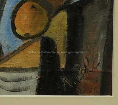  / Zátiší s hrozny a láhví vína / Antonín Pelc