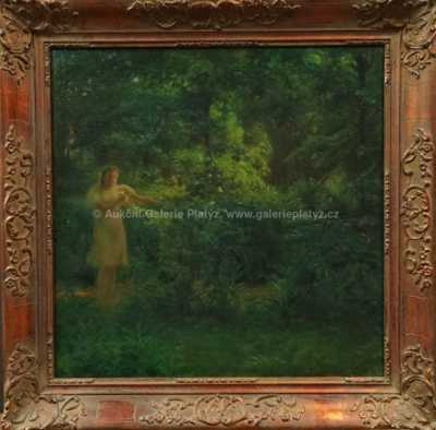 Josef Konečný Žar - Dívka s květinou