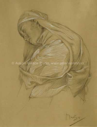  / Dívka v plachetce / Alfons Mucha