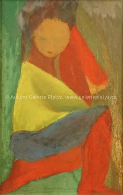  / Sedící dívka /   Neznačeno