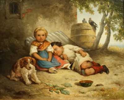  / Děti s psíkem / Jan  Novopacký