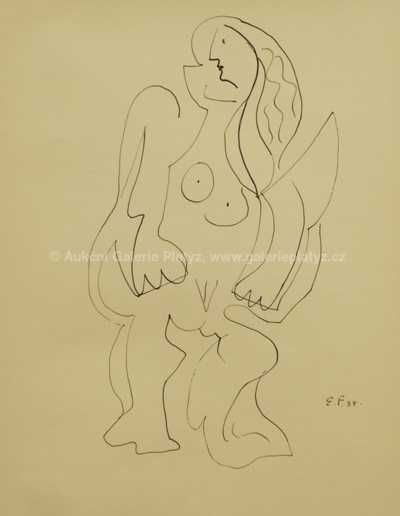  / Ženský kubistický akt / Emil Filla