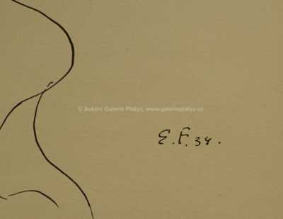  / Ženský kubistický akt / Emil Filla