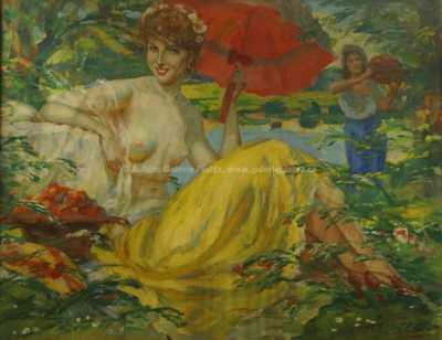  / Dívka se slunečníkem / Vlastimil  Košvanec