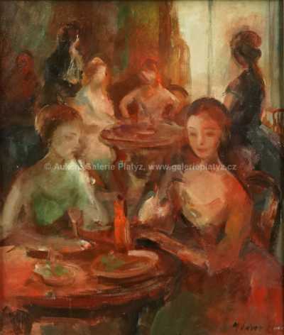  / V kavárně / Miloslava  Vrbová - Štefková