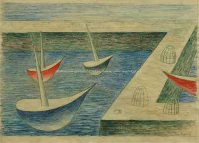  / Tři loďky u mola / Jan  Zrzavý