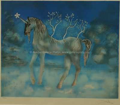  / Happy Unicorn - Šťastný jednorožec / Salvador Dalí