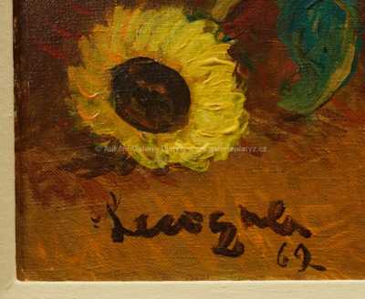  / Květiny na modrém pozadí / Alois Kohout (Lecoque)