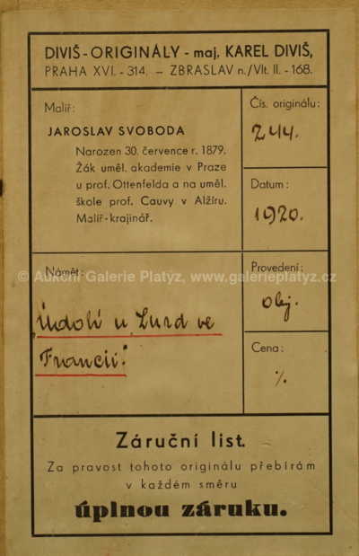  / Údolí u Lurd ve Francii / Jaroslav(Jaro) Svoboda