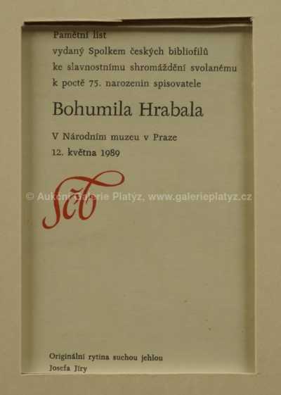  / Pamětní list / Josef Jíra