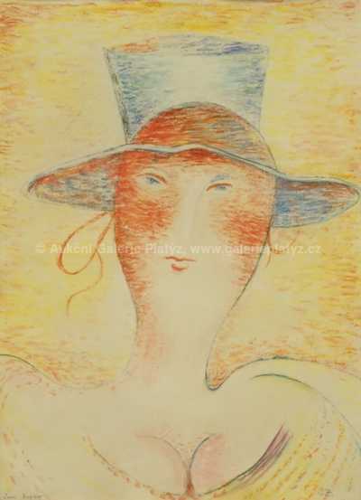  / Portrét ženy v klobouku / Jan  Zrzavý