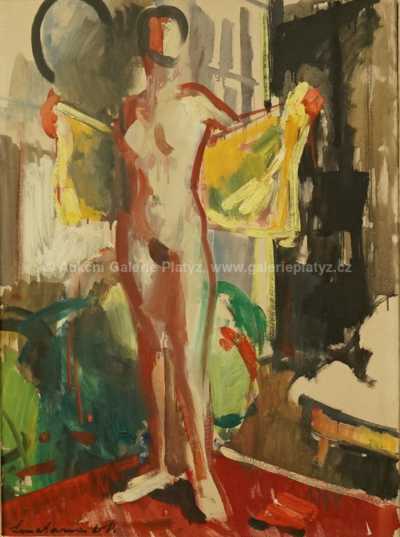  / Akt se žlutým ručníkem / Jan  Smetana