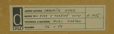  / Zima v pražské ulici / Jaromír Kunc