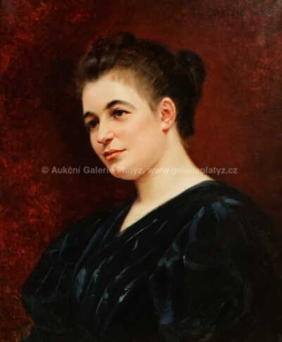  / Portrét mladé ženy v černých šatech / Václav Brožík