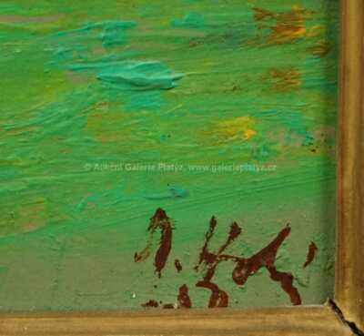  / Červená střecha ve stromech / Miloslav  Holý