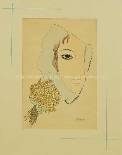  / Dívka s květy violky / Marie Čermínová - Toyen
