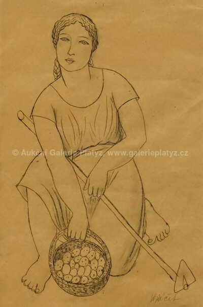  / Dívka s motyčkou / František Vojáček