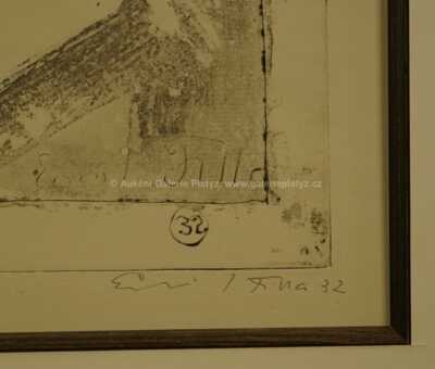  / Zátiší s lahví, kartou, košíkem ovoce a dýmkou / Emil Filla