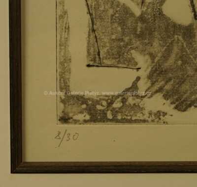  / Zátiší s lahví, kartou, košíkem ovoce a dýmkou / Emil Filla