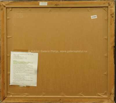  / Zátiší s lahví, kartou, košíkem ovoce a dýmkou / Emil Filla