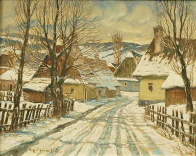  / Vesnice v zimě / Augustin Mervart