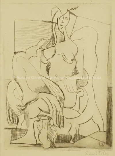  / Sedící kubistická žena se džbánem / Emil Filla