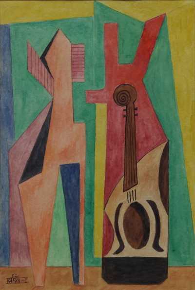  / Kompozice s kytarou / Jaroslav Kafka