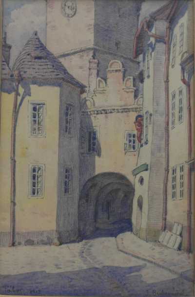  / Konvolut dvou akvarelů: Tábor / Jindřich Bubeníček