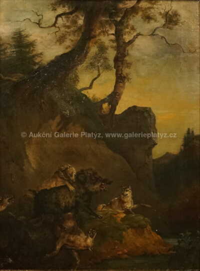  / Zápas vlčí smečky s divočákem / Quido Mánes