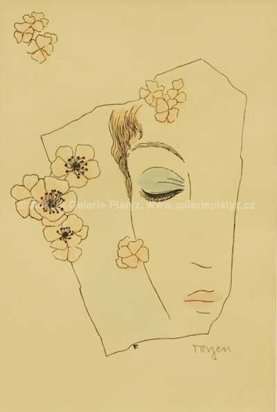  / Dívka s růžovými květy / Marie Čermínová - Toyen