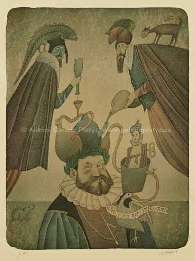  / Císař Rudolf II. v alchymistické laboratoři / Adolf Born