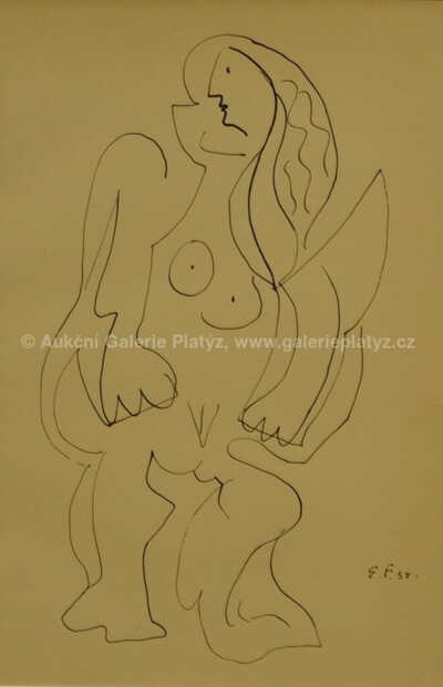  / Ženský kubistický akt / Emil Filla