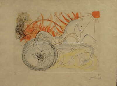  / Eliáš (Helios) ve svém ohnivém kočáře / Salvador Dalí